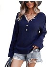 Women V Neck Long Sleeve T Shirt Slim Blouse Casual Knitted Tops Pullover