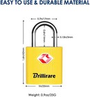 4 Pack Tsa Approved Luggage Locks With Keys  Travel Padlock  Zinc Yellow 