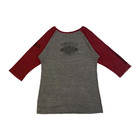 Harley Davidson Women s Quarter Sleeve Baseball T Shirt Grey M
