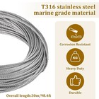 1 8  Stainless Steel Cable 100ft Wire Rope Metal Cable With Loop Sleeve And S   