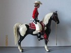 Vintage 1950 s Hartland Red Shirt Champ Cowgirl W black And White Pinto Scarce  
