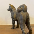 Japanese Bronze Magoroku Kuroda Named Akita Dog Okimono Akita Inu Statue Vintage