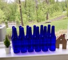 Spring Bottle Tree Decor - 12 Cobalt Blue Glass Bottles Garden Diy Crafts L  k 