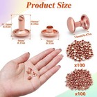 100 Sets Double Cap Rivets For Leather Crafting- 9mm Tubular Fasteners For Cr