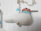 Santo Domingo Indian Hummingbird Earrings Sterling Silver Beaks   Multistone