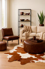 Classic Brown   White Cowhide Rug     Real Leather Area Rug     Brown   White Hide