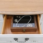 Tempered-glass Top Small Wooden Jewelry Display Case With Removable Black Luxuri