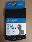 Nwt Gaiam Evolve Grippy Yoga Gloves Black Os Fingerless Comfort Fit Exercise
