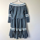 Luna Moon Skirt Set Womens Small Blue Peasant Crochet Trim Boho Skirt Set New