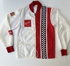 Vtg 1970s Medium Coca Cola Racing Nylon Jacket Windbreaker Coke Checkered Flag