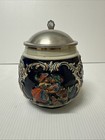Vintage German Beer Stein 0 5l Cobalt Blue Ceramic   Pewter