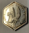  f  Rare Silver Hex Trade Unit America Eagle Lib  Bell 1oz 999 Fine Troy Ounce