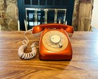 Working Mcm Automatic Electric Rotary Dial Telephone  Metallic Orange Tan Phone