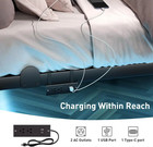 Floating Queen Bed Frame-14  Metal Platform With Led Lights   Charging