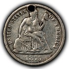 Love Token Hfw Initials 1875 10c Seated Liberty Silver Dime -  - Sku-z6006