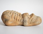 Rare Chinese Antique Biscuit Porcelain Buddhist Foo Lion Snuff Bottle 19thc Qing