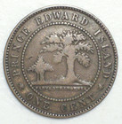 1871 Canada One Cent Prince Edward Island Coin  Victoria