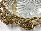 Vintage Matson Brass Roses Ormolu Oval Soap Dish     R