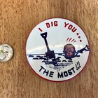 I Dig You The Most Pinback Button Pin Badge Monkey Japan Funny Vintage 3-3 8 