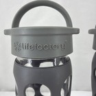 Lifefactory Bottle Lot 2 Glass Water Bottles Silicon Sleeve Gray 14 Oz Euc