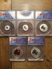 2020 Canada Pure Silver 5-coin Maple Leaf Fractional Set Rp70 First Release Ogp