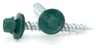  10 Hex Washer Head Roofing Screws Mechanical Galvanized   Forest Green Finish