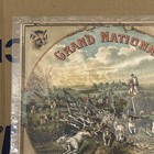 Vintage Grand National Tobacco Advertising Cigar Caddy Label Sign Horse Riding