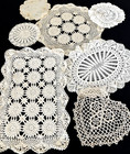 Vtg Doilies Crochet   Madeira Lace Lot Of 7 Hand Embroidered Cutwork Scalloped
