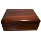 Vintage Wood Flatware Storage Chest W Bottom Drawer Black Felt Read
