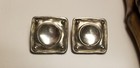 Vintage Square Modernist Metal Silver Tone Earrings Pierced