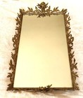 Gold Gilt Ormolu Vintage Hollywood Regency Ornate Footed Mirror Vanity Tray