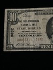 1929  10 1st Stroudsburg National Bank Stroudsburg Pa National Currency  3632 T2