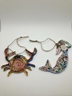 Crab And Mermaid Quilling Christmas Ornament Beach House Eco Art Decor