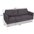 Modern Couch Sofa Love Seat Upholstered Bed Lounge Fabric Living Room Dark Gray