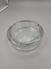 Vintage 6    Thick Round Large Heavy Clear Glass Cigar Ashtray 