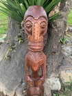 Marquesan Tiki Half Statue Wood Carving Bar Patio Decor 39 x 8 