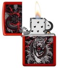 Zippo 48933  Fierce Tiger   Dragon Design  Metallic Red Finish Lighter  New
