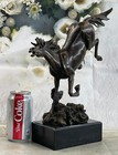 Handmade Beautiful Vintage Bronze Horse On Marble Sculpture Statue Figurine