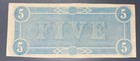  1864 Confederate States Of America  5 Five Dollars - Civil War Note