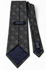 Nautica Men s 100  Silk Necktie Charcoal Gray Black Geometric Diamond Dress Tie