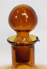 Vtg Art Glass Decanter 6 Shotglass Set Amber Gold Brown Italy Mcm Barware Lot
