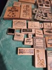 Huge Vtg  Lot 200  Wood Mount Rubber Stamps  Mixed-crafting-letters holiday more