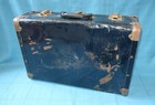 Vintage Black Metal Hard Shell Suitcase Luggage Case 18 X 12 X 7 1940s 1950s