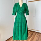 1980s Tostmann Green Puff Sleeves Trachten Dress Bavarian Alpine Milkmaid Dirnd