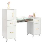 Manicure Table Nail Station Makeup Desk With Drawers Beauty Salon