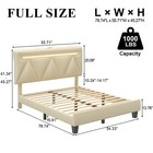 Full Queen King Size Faux Leather Bed Frame With Led Lights And Charging Station