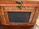 Vintage Chinese Woven Bamboo Cane Wooden Basket Box Large
