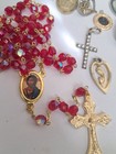Religious Lot Rosary Saint Sterling Pendant Medals Cross Sterling