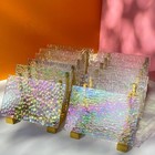 24 Sheets Clear Textured Stained Glass Variety Pack  4x6  Iridescent Art Glass F