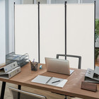 Room Divider 3-panel Folding Privacy Screen Fabric Partition Office White